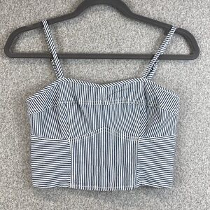 Universal Thread denim corset top XS stripe boho western cowgirl Texas Tuxedo